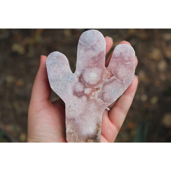 Pink Amethyst Cactus Shaped Stone - Picture 4 of 10